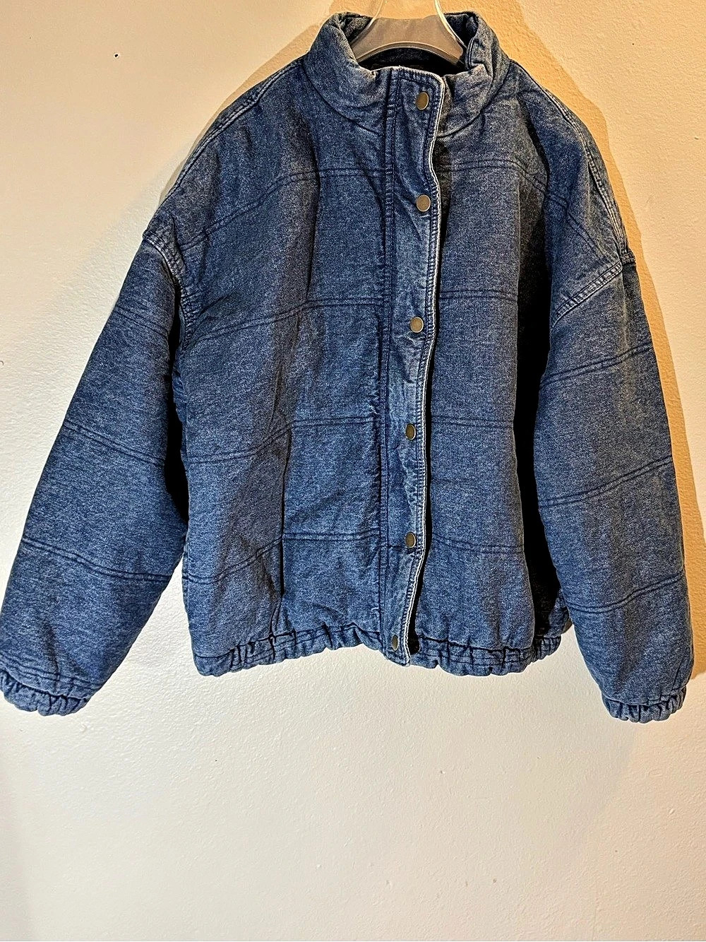 Highway Jeans Basic Denim Puffer Jacket Blue Size Large